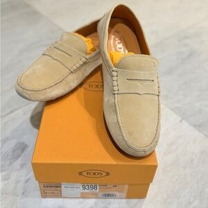 Tod's Beige Suede Women’s Slip-Ons